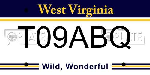 T09ABQ West Virginia License Plate