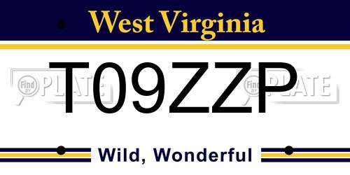 T09ZZP West Virginia License Plate