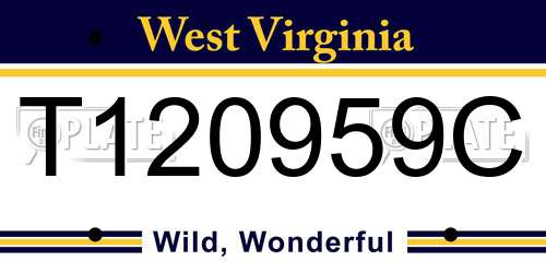 T120959C West Virginia License Plate