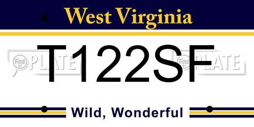 T122SF West Virginia License Plate