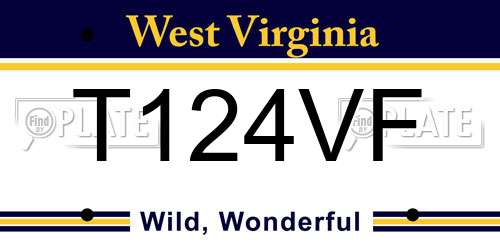 T124VF West Virginia License Plate
