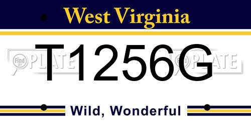 T1256G West Virginia License Plate