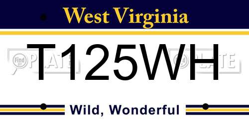 T125WH West Virginia License Plate