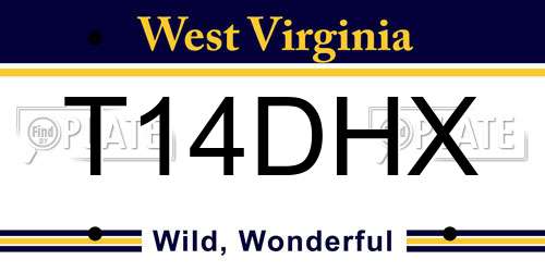 T14DHX West Virginia License Plate