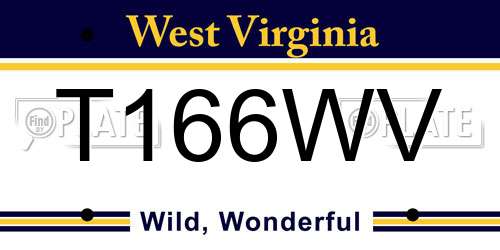 T166WV West Virginia License Plate