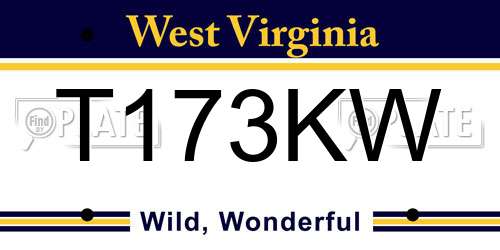 T173KW West Virginia License Plate