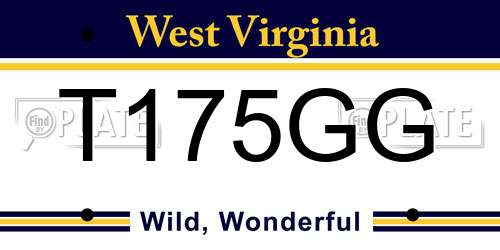 T175GG West Virginia License Plate
