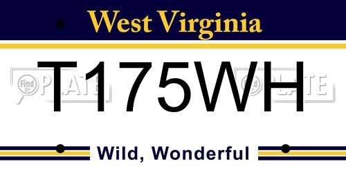 T175WH West Virginia License Plate