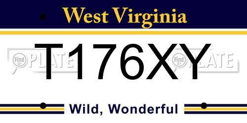 T176XY West Virginia License Plate