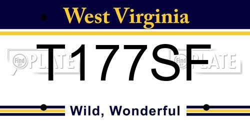 T177SF West Virginia License Plate
