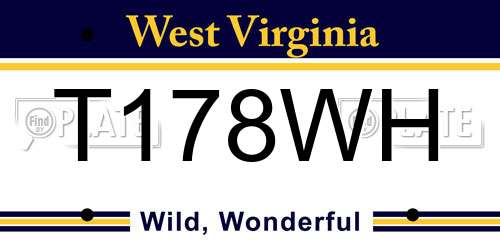 T178WH West Virginia License Plate
