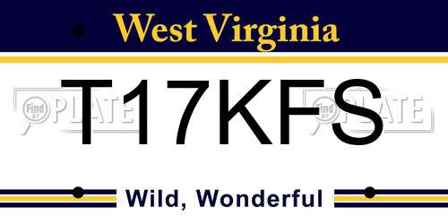 T17KFS West Virginia License Plate