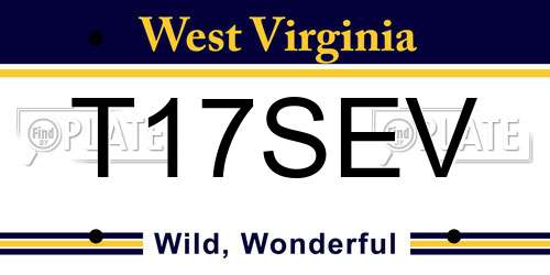 T17SEV West Virginia License Plate