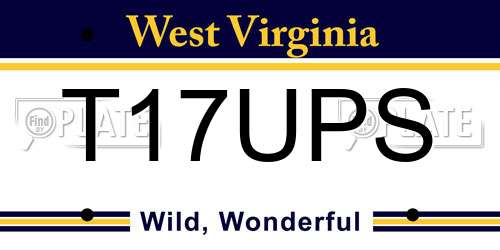 T17UPS West Virginia License Plate