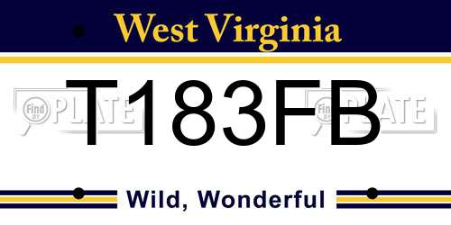 T183FB West Virginia License Plate