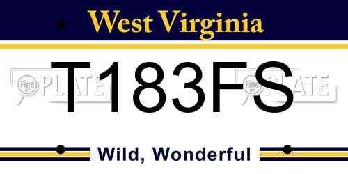 T183FS West Virginia License Plate
