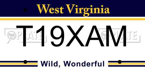 T19XAM West Virginia License Plate