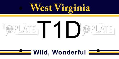 T1D West Virginia License Plate