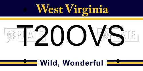 T20OVS West Virginia License Plate