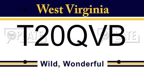 T20QVB West Virginia License Plate