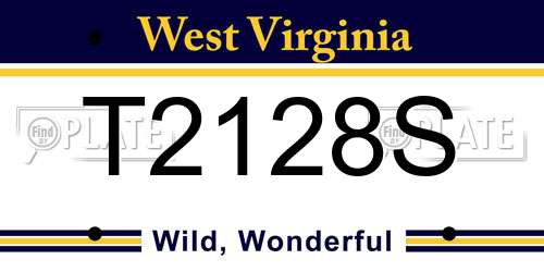 T2128S West Virginia License Plate