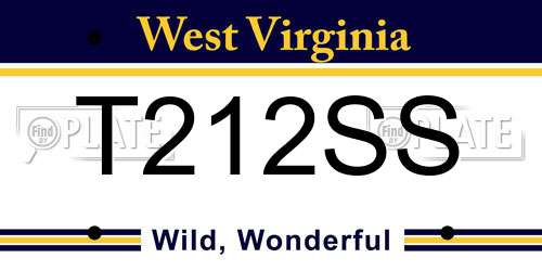 T212SS West Virginia License Plate
