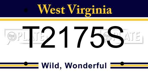 T2175S West Virginia License Plate