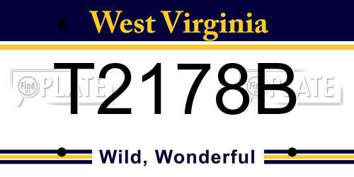 T2178B West Virginia License Plate