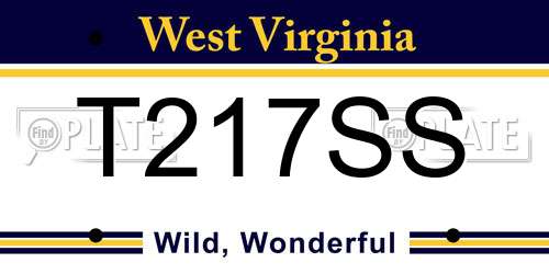 T217SS West Virginia License Plate