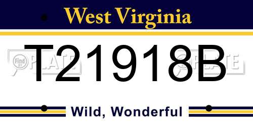 T21918B West Virginia License Plate