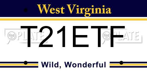 T21ETF West Virginia License Plate