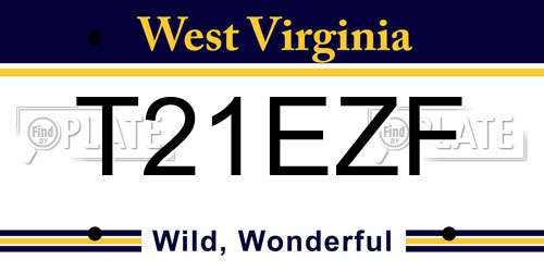 T21EZF West Virginia License Plate