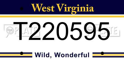 T220595 West Virginia License Plate