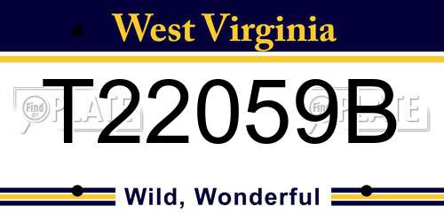 T22059B West Virginia License Plate