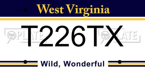 T226TX West Virginia License Plate