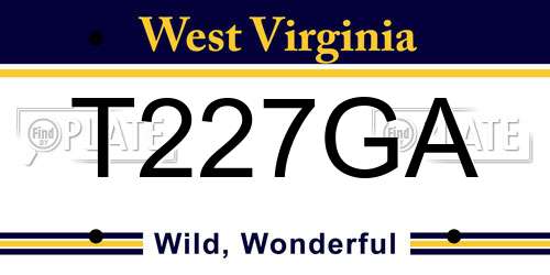 T227GA West Virginia License Plate