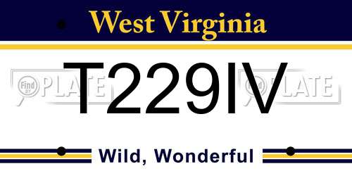 T229IV West Virginia License Plate