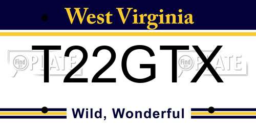 T22GTX West Virginia License Plate
