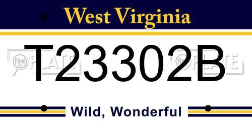 T23302B West Virginia License Plate