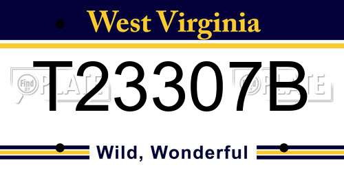 T23307B West Virginia License Plate