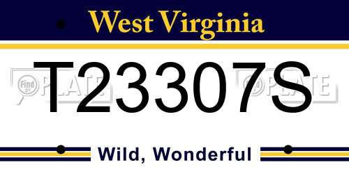T23307S West Virginia License Plate