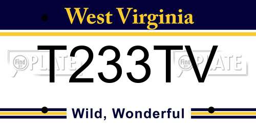 T233TV West Virginia License Plate