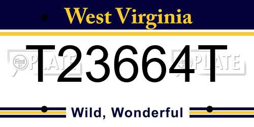 T23664T West Virginia License Plate