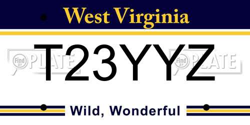 T23YYZ West Virginia License Plate