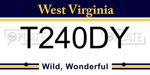 T240DY West Virginia License Plate