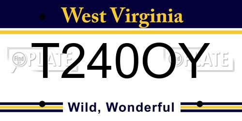 T240OY West Virginia License Plate