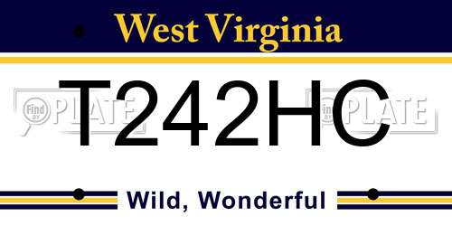 T242HC West Virginia License Plate