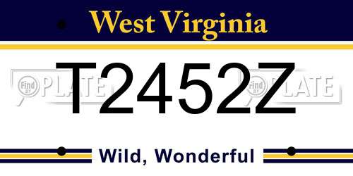 T2452Z West Virginia License Plate