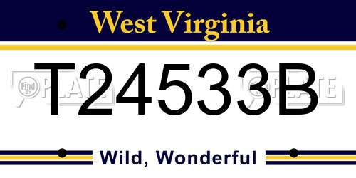 T24533B West Virginia License Plate