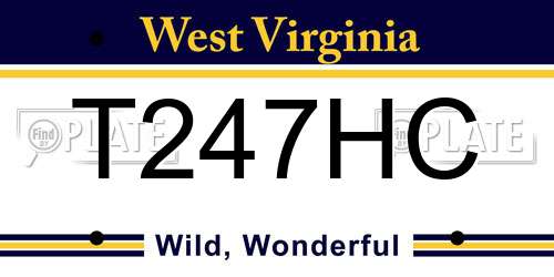 T247HC West Virginia License Plate